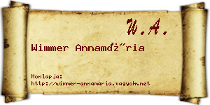 Wimmer Annamária névjegykártya